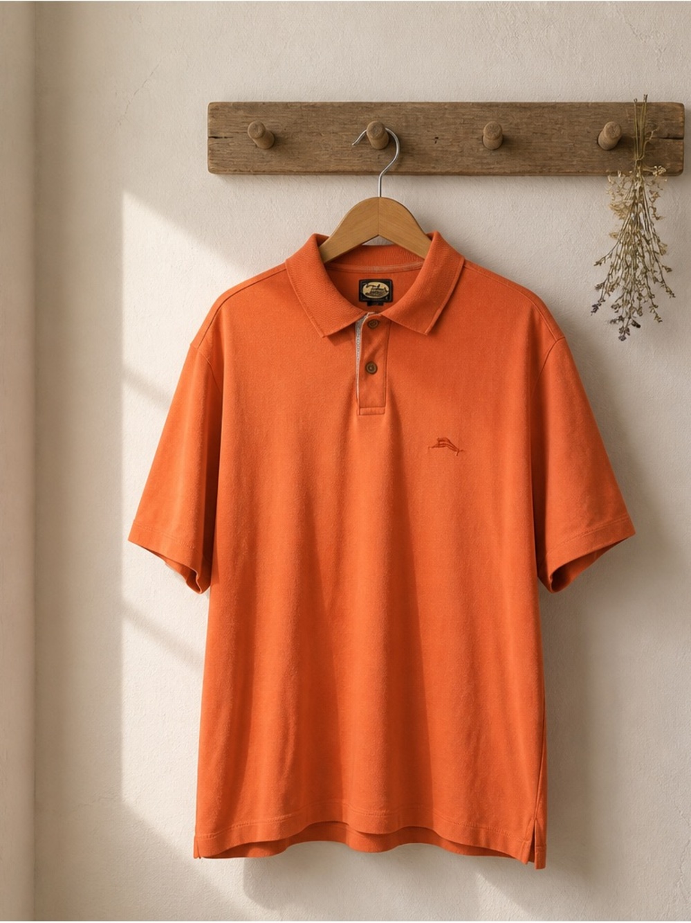 Tommy Bahama Relax Men’s Large Orange Polo Shirt Short Sleeve